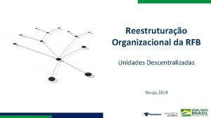Reestruturao Organizacional da RFB Unidades Descentralizadas Maro 2019