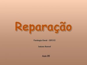 Reparao Patologia Geral 20172 Josiane Bonnel Aula 05