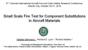 9 Th Triennial International Aircraft Fire and Cabin