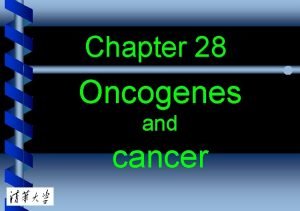 Chapter 28 Oncogenes and cancer 28 1 Introduction