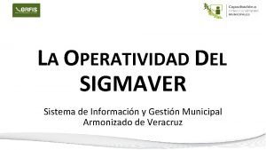 LA OPERATIVIDAD DEL SIGMAVER Sistema de Informacin y