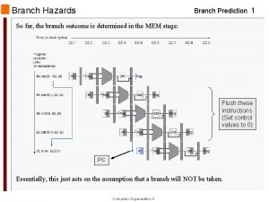 Branch Hazards Branch Prediction 1 So far the