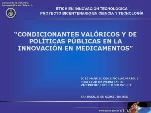 ETICA EN INNOVACIN TECNOLGICA PROYECTO BICENTENARIO EN CIENCIA