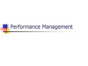 Objectives of performance review counselling