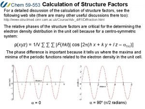 Chem 59 553 Calculation of Structure Factors For