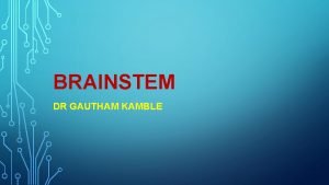 BRAINSTEM DR GAUTHAM KAMBLE BRAIN STEM Midbrain Pons