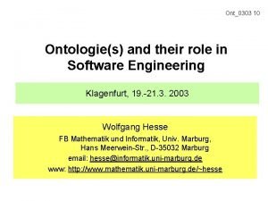 Ont0303 10 Ontologies and their role in Software