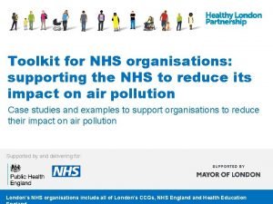 Toolkit for NHS organisations supporting the NHS to