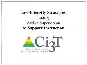 Active supervision checklist