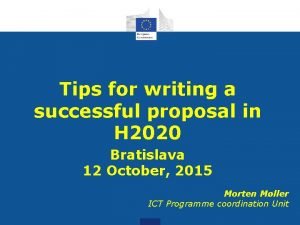 Tips for writing a successful proposal in H