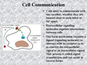 Cell communication types