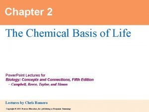 Chapter 2 The Chemical Basis of Life Power