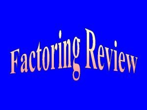 Jeopardy factoring polynomials