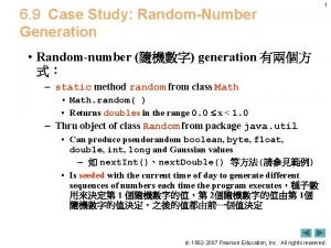 6 9 Case Study RandomNumber Generation 1 Randomnumber