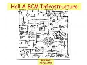 Hall A BCM Infrastructure Dave Mack July 21