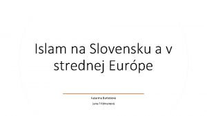 Islam na slovensku