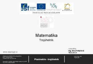 Matematika Trojhelnk Vytvoila Ing Silva Foltnov 10 3