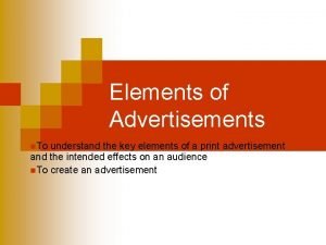 What are the basic elements of print advertisements?