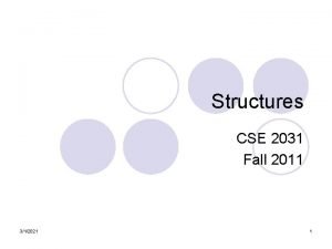 Structures CSE 2031 Fall 2011 312021 1 Basics