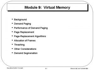 Performance of demand paging