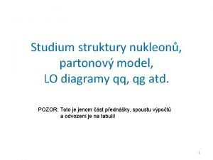 Studium struktury nukleon partonov model LO diagramy qq