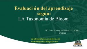 Taxonomía de bloom ejemplos