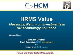 HRMS Value Measuring Return on Investments in HR