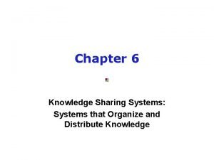 Knowledge sharing systems
