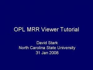 Opl tutorial