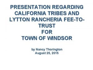 Lytton rancheria of california