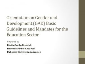 Sample lesson plan in gender and development