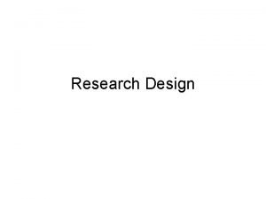 Classification of research design