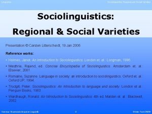 Sociolinguistic