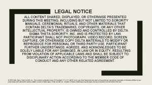 LEGAL NOTICE ALL CONTENT SHARED DISPLAYED OR OTHERWISE