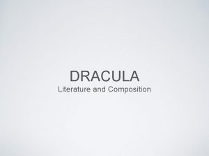 Dracula thesis statements