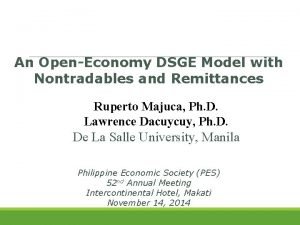 An OpenEconomy DSGE Model with Nontradables and Remittances