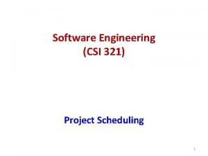 Project scheduling and tracking in software engineering