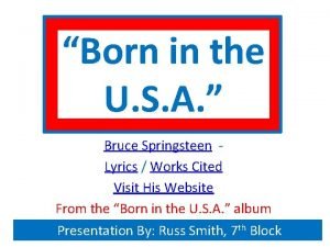 Parole born in the usa