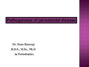 Pathogenesis of periodontal disease Dr Enas Razzoqi B