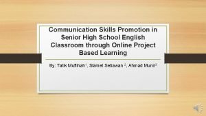 Communication skills of senior high school students