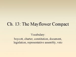 Mayflower compact vocabulary