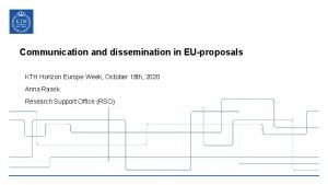 Communication and dissemination in EUproposals KTH Horizon Europe