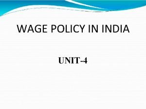 Wage system in india