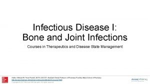 Infectious Disease I Bone and Joint Infections Courses