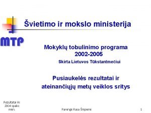 vietimo ir mokslo ministerija Mokykl tobulinimo programa 2002