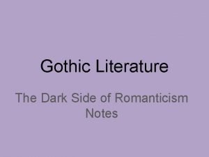 Dark romanticism vs gothic