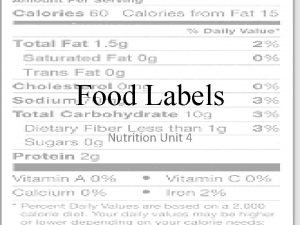 Food and nutrition unit 4 Food and nutrition unit 4