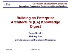 Association of Enterprise Architects International Committee on Enterprise