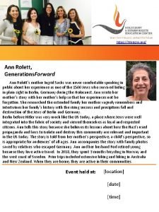 https hhrecny org Ann Rolett Generations Forward Ann