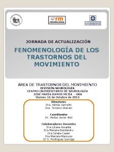 JORNADA DE ACTUALIZACIN FENOMENOLOGA DE LOS TRASTORNOS DEL